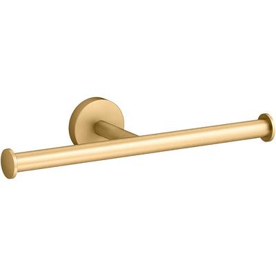 Avid Verticle Wall Mounted Toilet Paper Holder in Vibrant Brushed Moderne  Brass