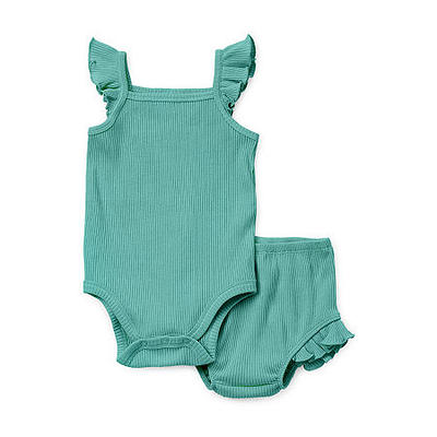 Okie Dokie Baby Girls 2-pc. Ribbed Bodysuit Set, Newborn, Blue - Yahoo  Shopping