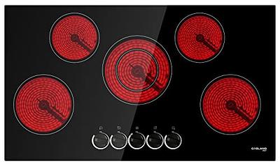 New Electric Radiant Cooktop 2 Burner Electric Stove Top Knob Control 110V  2200W