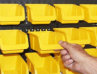 MULSAME Garage Storage Bins Wall Mounted Parts Rack with 4 Colors 30PC Bin  Organizer, Stackable Garage Plastic Shop Tool, Garage Organizers and