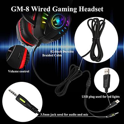 3.5mm Gaming Headset Mic LED Headphones Stereo Bass Surround For PC Xbox  One PS4 Red 