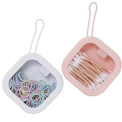 HBlife 2 Pcs Portable Hair Tie Organizer Travel Q-tip Storage Containers  Stackable Box for Bobby Pin Cotton Swab Hair Clips Earrings and Jewelry,  Pink White - Yahoo Shopping