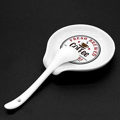 Uhealik Funny Coffee Colored Pattern Ceramic Coffee Spoon Holder-Coffee Spoon  Rest -Coffee Station Decor Coffee Bar Accessories-Coffee Lovers Gift for  Women and Men (Fresh Brewed Coffee Served Daily) - Yahoo Shopping