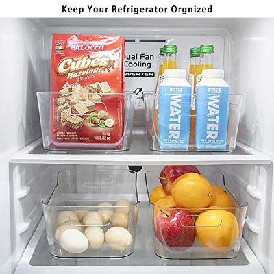 Stackable Clear Storage Bins, 4 Pack Food Organizer Bins With Handles For  Refrigerator, Fridge, Freezer, Cabinet, Kitchen, Pantry Organization, Bpa  Fr