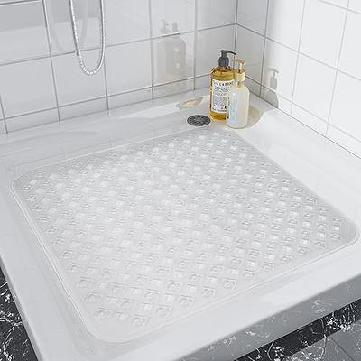 OTHWAY Square Shower Mat, 27x 27Extra Large Shower Mat Non Slip, Machine  Washable Shower Stall Mat with Suction Cups Drain Holes, TPE Non Skid