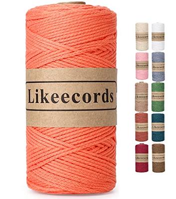 Likeecords 100% Cotton Crochet Bag Cord 2mm 170m Macrame Cord 2mm Crochet  Thread Macrame Rope Gift for Knitter (Orange) - Yahoo Shopping