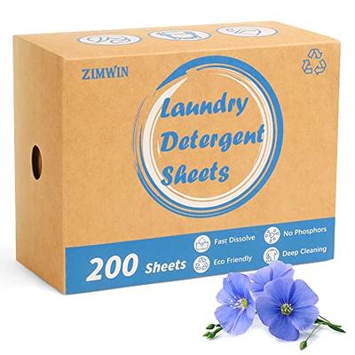 Binbata Laundry Detergent Sheets, Up To 128 Loads Hypoallergenic  Eco-Friendly Unscented Biodegradable Plastic Free Liquidless Sheets  Suitable for