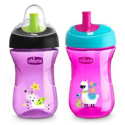 Chicco 9 oz. Glow in The Dark Rim-Spout Trainer Sippy Cup in Blue/Teal