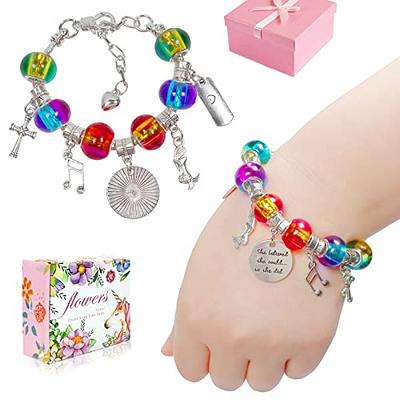 Nairua 106Pcs Charm Bracelet Making Kit for Girls Unicorn Mermaid