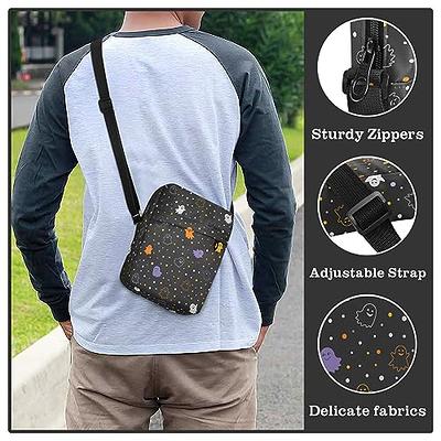 Small Sling Crossbody Bag for Women Men Trendy, Mini Crescent Bag with  Adjustable Strap, 2 Zippers Lightweight Nylon Shoulder Waist Fanny Pack  Belt