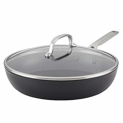 Anolon Advanced Hard Anodized Nonstick Frying Pan/ Fry Saute All Purpose  Pan with Lid - 12 Inch, Gray