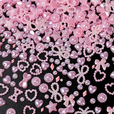 1450Pcs 3D Multi Shapes Nail Charms and Flatback Pearls, Pink Mixed Styles  Flatback Heart Star Pearls Cute Pearls for Nail Art DIY Accessories (Pink)  - Yahoo Shopping