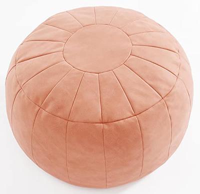 Pouf Ottoman Unstuffed,Ottoman Foot Rest, Floor Pink Pouf Cover No Filler