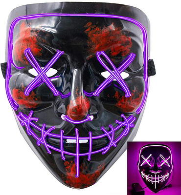 Halloween LED Purge Mask Light Up Funny Masks Dark Blue+White Mask - Yahoo  Shopping