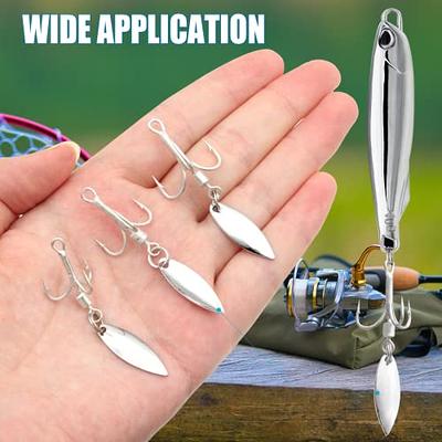 Gefischtter 21Pcs Treble Hooks Willow Bladed Replacement Spinner