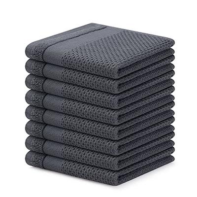 T-Fal Gray Coordinating Flat Waffle Weave Cotton Dish Cloth Set of 8