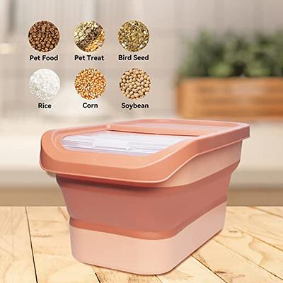 DDMOMMY 10-13 Lbs Dog Food Storage Container, Collapsible Dog Food Container  with Sliding Lid, Scoop