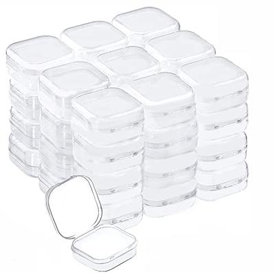 Abgream Plastic Beads Storage Containers - Mini Clear Square Box Empty Case with Lid for Earplugs, Pills, Jewelry, Hardware or Any Other Small Craft