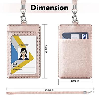Arae PU Leather ID Badge Card Holder