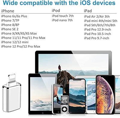 Apple Certified Lightning Male to USB Female Adapter OTG and Charger Cable  for iPhone 11 12 Mini max pro xs xr x se 7 8plus Ipad air A Camera Memory