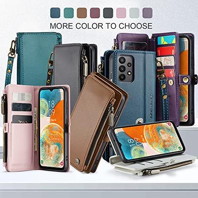 Compatible With Samsung Galaxy S23 Ultra 5g Case Retro Embossed Premium Pu Leather  Cover With Long Lanyard