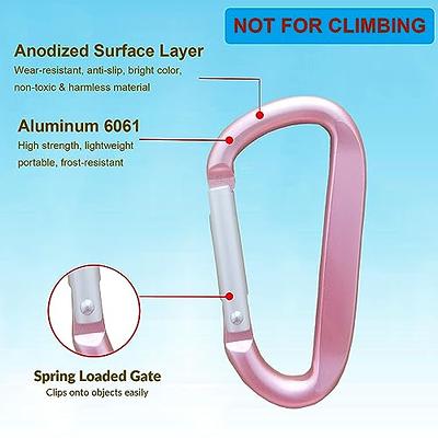 Carabiner - 3 Aluminum Carabiner D Shape Buckle Pack, Keychain Clip,  Spring Snap Key Chain Clip Hook Buckle 6 Pack- Pink