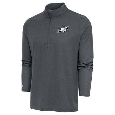 Men's Antigua White/Silver Detroit Lions Team Logo Throwback Team  Quarter-Zip Pullover Top