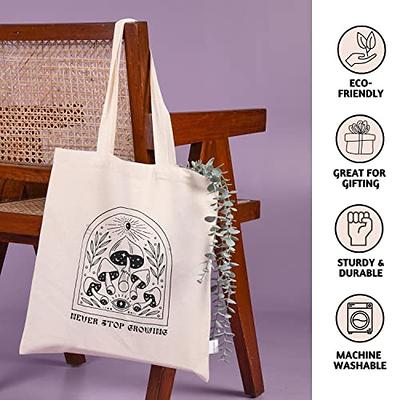 Eco Right Cute Canvas Tote Bag Aesthetic Tote Bag for Women Teacher  Shopping Gift Bag Perfect for Groceries, School and Beach