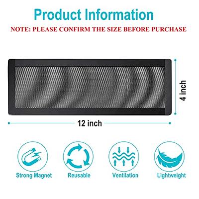Floor Register Vent Cover- 4x12 Magnetic Air Vent Screen Mesh Cover,  Perfect for Wall/Ceiling/Floor Air Vent Filters (4-Packs) 