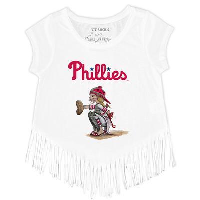 Chicago Cubs Girl Teddy Fringe Tee 2T / White