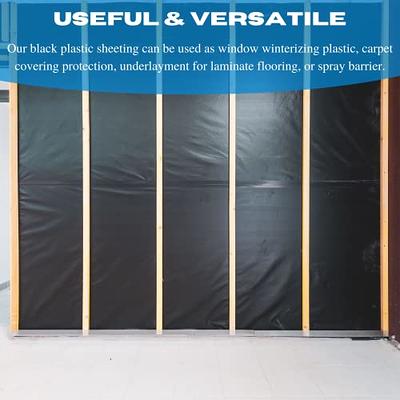  Plastic Sheeting 4 MIL Black (10x100) Roll for Tarp