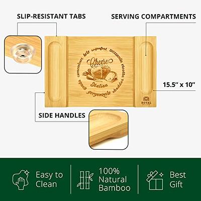 Royal Craft Wood Wood Bamboo Cheese Board With Side Trays, 1