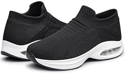 Women's Walking Shoes Sock Sneakers - Mesh Slip On Air Cushion Lady Girls  Modern Jazz Dance Easy Shoes Platform Loafers Black,5.5 : :  Clothing, Shoes & Accessories