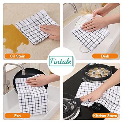 Fintale 100% Cotton Waffle Weave Kitchen Towels, 15 x 25 Inches, Super Soft  and Absorbent Dish Towels for Drying Dishes, Quick Drying Hand Towels for  Kitchen, 4-Pack, Black - Yahoo Shopping