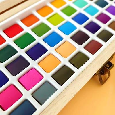 SITOANTD Watercolor Paint Set, 50 Colors Water Color Set With Regular,  Metallic & Neon, Wood Case Water Color Paint Sets For Kids, Great Watercolor  Set For Watercolor Painting Beginner And Adult 