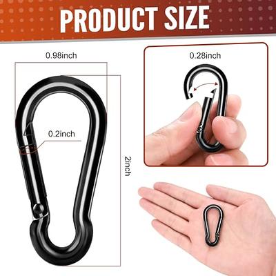 6 PCS M6 Carabiner Clip Spring Snap Hooks Small Carabiner Heavy Duty  Stainless Steel Spring Hook Quick Link for Camping