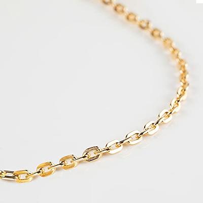 Jewlpire Solid 18k Over Gold Chain Necklace for Women Girls, 1.3mm Cable  Chain Gold Chain for Women Thin & Dainty & Shiny Women's Chain Necklaces  18inch - Yahoo Shopping
