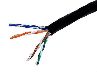 Monoprice Cat5e 1000ft Black CMR UL Bulk Cable, UTP, Solid, 24AWG