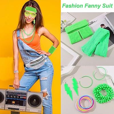 Gvhntk 80s Outfit Costume Accessories Set for Women Party Neon Leg