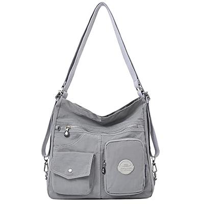 Multipurpose Hobo Purse for Women with Antitheft RFID, Waterproof Nylon Crossbody  Bag Shoulder Handbag, Convertible Backpack (Grey) - Yahoo Shopping