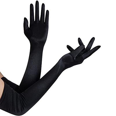  BABEYOND Long Satin Opera Gloves - Pageant Feather