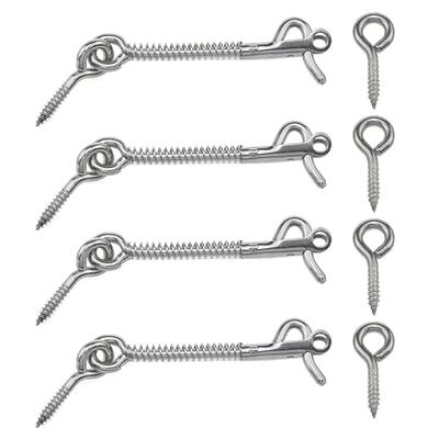 Meuey Lyot Safety Hook and Eye Latch Stainless Steel Eye Latch Gate Spring  Hook and Eye Safety Latch 3-inch for Families, Farms Or Camping  Trailers-4PCS - Yahoo Shopping