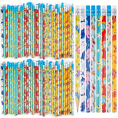  72 Pieces Shark Sea Pencils with Eraser, Under The Sea  Pencils, Summer Assorted Pencils for Kids, Novelty Fun Beach Wooden Pencils  for Students Reward Prize Classroom Party Favors Educational 