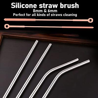 2 Pcs Straw Cleaner Brush, Silicone Cleaning Brush 9.4inch Extra