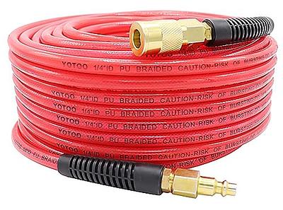 YOTOO Air Hose 1/4 in. x 50 ft, Heavy Duty Reinforced Polyurethane Air  Compressor Hose, Flexible, Kink Resistant, Lightweight with Bend  Restrictor