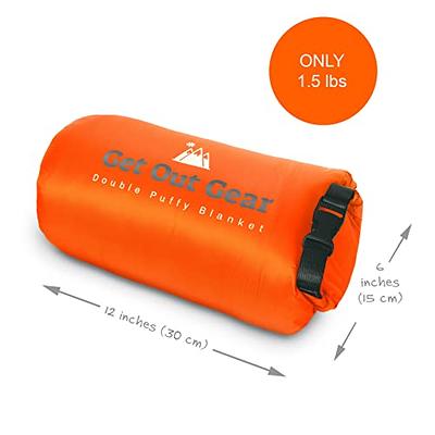  Get Out Gear Down Camping Blanket - Puffy, Packable,  Lightweight and Warm, Ideal for Outdoors, Travel, Stadium, Festivals,  Beach, Hammock