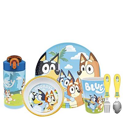 Zak Designs Bluey Kids Dinnerware Set 3 Pieces, Durable and Sustainable Melamine Bamboo Plate, Bowl, and Tumbler Are Perfect for Dinner Time with