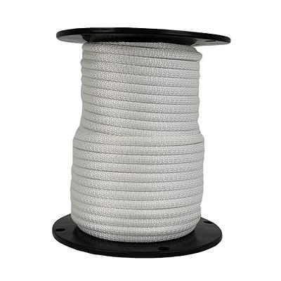 1/4 inch White Dacron Polyester Rope - 500 Foot Spool | Solid Braid -  Industrial Grade - High UV and Abrasion Resistance - Low Stretch