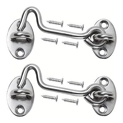 2pcs 4 inch Barn Door Lock Hardware (with Screws), Sliding Door Latch Eye  Hook Latch with Screws, Rustproof Metal Latch, Interior Door Privacy Hook  (Color : Silver, Size : 2pcs (with Screws)) - Yahoo Shopping