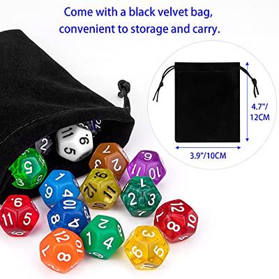 30 Pieces 12 Sided Polyhedral Dice Set 22 Colors 12 Sides Dice Assortment  for Dungeons and Dragons RPG MTG Table Games Come with 1 Velvet Storage Bag  - Yahoo Shopping